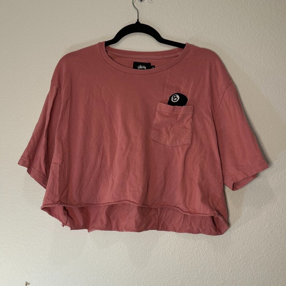 Stussy 8 Ball Cropped Shirt – Red